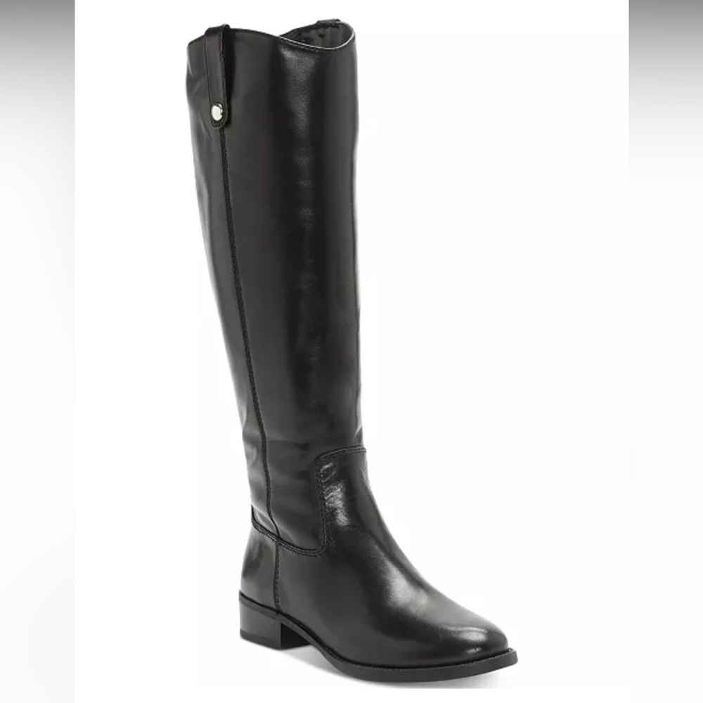 I.N.C. International Concepts Fawne Black Leather Knee High Riding Boots 6.5M